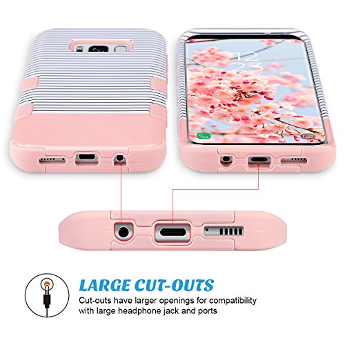 image for Galaxy S8 Case, ULAK 3 in 1 Shield Anti-slip Shock Absorbing Protectiv