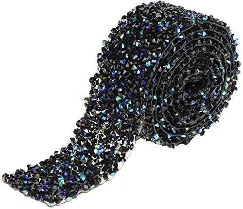 Crystal Black Rhinestone Ribbon, Acrylic Trim Diamond Mesh, 30mm Sparkling Wrap for Wedding Cakes, Birthday Party, Event Decorations, Baby Shower, Arts & Crafts