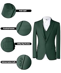 Men's Green Party Homcoming Suits Solid Blazer Vest