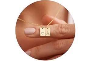 Turandoss Gold Initial Necklace for Women - Dainty 14K Gold Plated Letter A-Z Pendent Necklace for Women Trendy, Womens Personalized Heart Necklace Jewelry Gifts