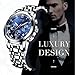 Watch,Mens Watches,Mens Luxury Fashion Stainless Steel Casual Waterproof Chronograph Quartz Wrist Watch