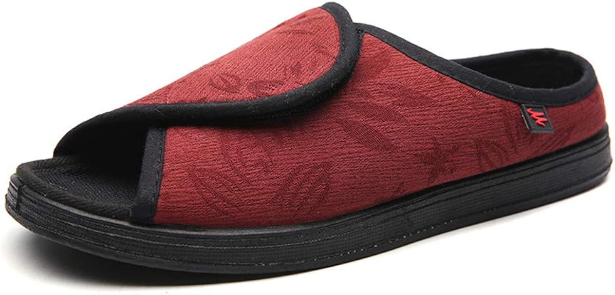 LFLPX Men's Diabetic Shoes Unisex Breathable Touch Fastening Slippers