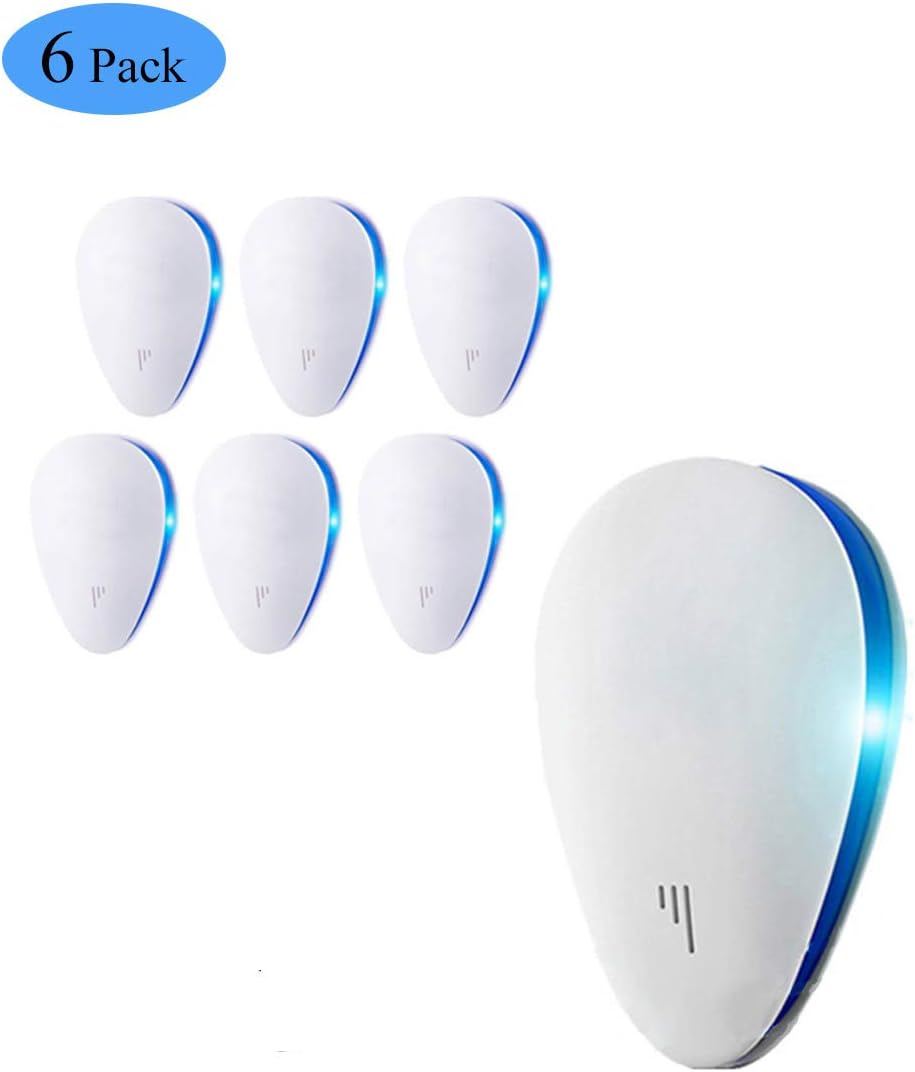 Ultrasonic Pest Repeller, 6 Packs New Upgraded Indoor Electronic Pest Repellent Plug in for Insects, Mice,Ant, Mosquito, Spider, Rodent, Roach, Mosquito Repellent for Human & Pets' Safe: Home & Kitchen