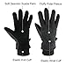 Winter Ski Gloves Cold Proof Insulated Work Glove for Driving Cycling Hiking Snow Skiing - Deerskin Suede Leather Warm Polar Fleece Waterproof Windproof Hand Warmer for Men and Women Grey-Black XL