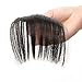 AOERT Straight Air Bang Heat Resistant Kanekalon Synthetic Hair Clip-in Bangs - Three Color Straight Fringe Clip in Bang (1B)