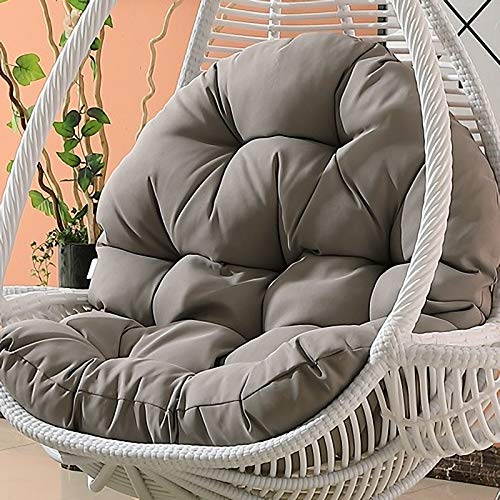 WJH Waterproof Swing Chair Cushion, Hanging Egg Hammock Chair Pads, Without Stand Thick Nest Soft Fluffy Breathable Garden Cradle-Gray 86x120cm(34x47inch)