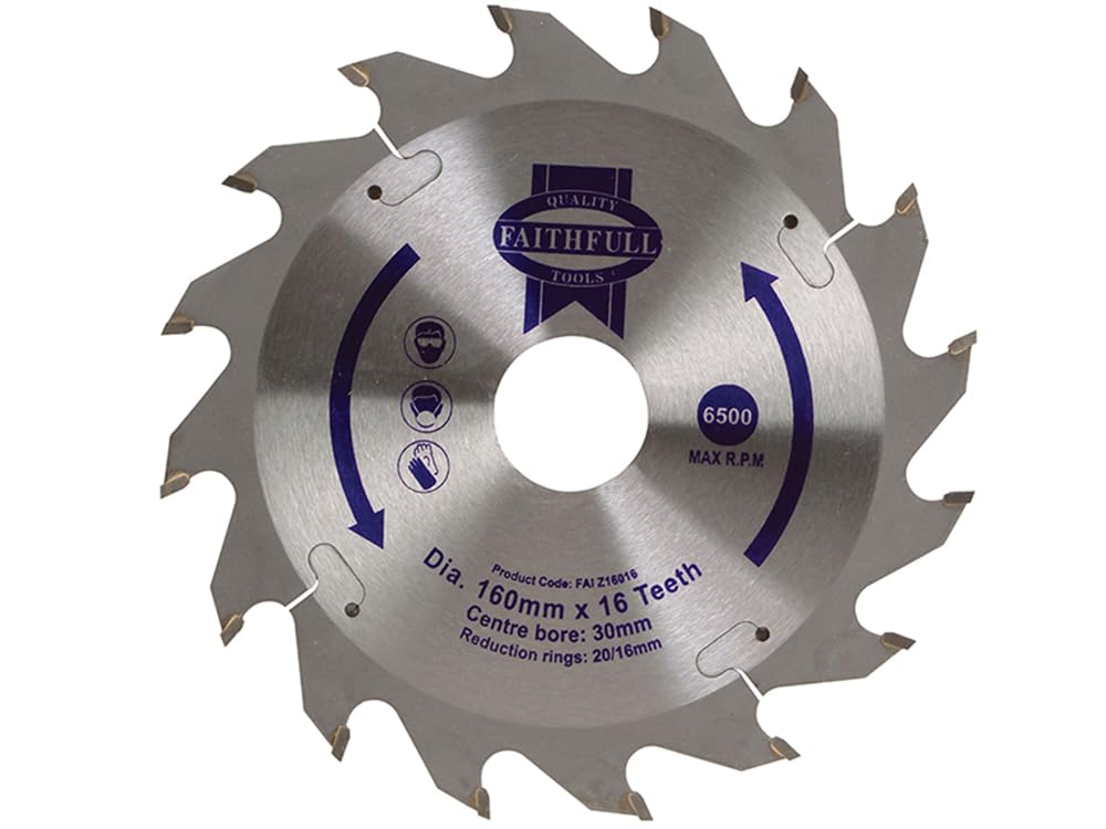 Faithfull FAIZ16016 TCT Circular Saw Blade 160 mm x 30 mm Bore x 16 Teeth