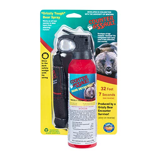 Counter Assault - EPA Certified, Maximum Strength & Distance Bear Repellent Spray - Hottest Formula Allowed by Law - Night Glow Locator & Tactical Holster Included (8.1 oz)