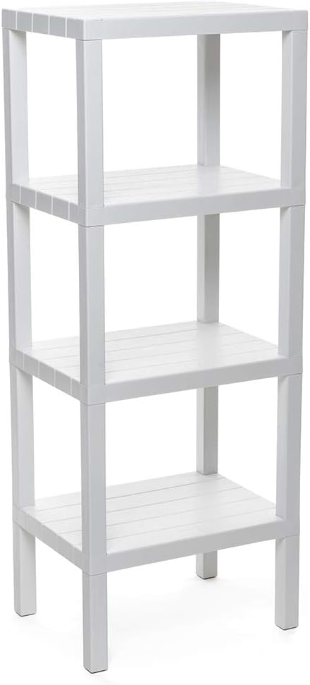 TATAY Lombok Shelving Unit 4 Tiers White Moisture-Resistant 40 kg