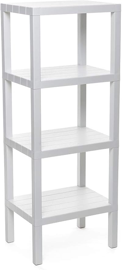 TATAY Lombok Shelving Unit 4 Tiers White Moisture-Resistant 40 kg