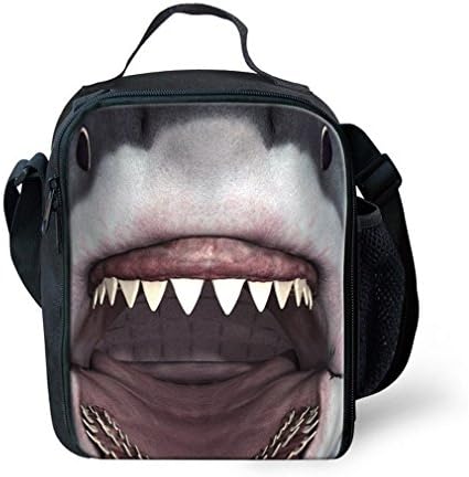 XMCOWAYOU Kids Lunch Bag 3D Animal Printing Travel School Lunch Box, Shark