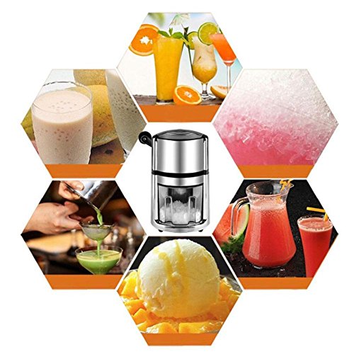 Eiscrusher Maschine Manueller Ice Crusher, Metall Eiszerkleinerer, 25 X 15 X 15 Cm, Silber – Bild 5