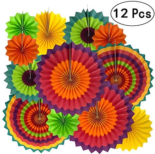 Fiesta Mexican Party Hanging Decorations - Wedding Baby Shower First Birthday Party Carnival Party Ceiling Hangings Photo Booth Backdrops Props Decorations, 12pc