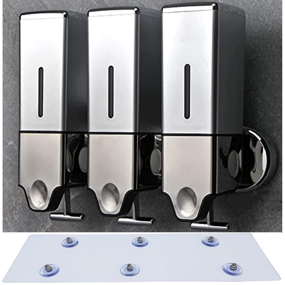 Manual Presshead Wall Mounted Soap Dispenser, Shower and Lotion Dispenser for Home, Bathroom, Kitchen, Hotels, Restaurants (Silver, 1500ml)