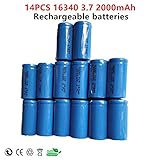 Ankong 14x 2000mah 3.7v Cr123a 16340 Li-ion Rechargeable Battery
