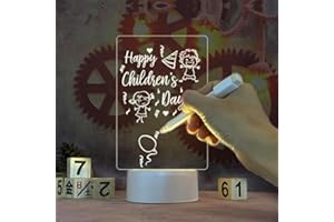 RUANECL Acrylic Dry Erase Board with Light, Led Note Board with Colors, 7.8 X 6.3” Light Up Dry Erase Board with Adjustable Stand Glow Memo Note, Led Board White Board for Office Home