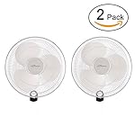 Simple Deluxe 2-Pack Heavy Duty Quiet Stainless 16-Inch Wall Mount Oscillating Fan, For Commercial Industrial Hydroponics Use