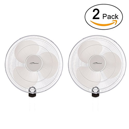 UPC 799441267263, Simple Deluxe 2-Pack Heavy Duty Quiet Stainless 16-Inch Wall Mount Oscillating Fan, For Commercial Industrial Hydroponics Use