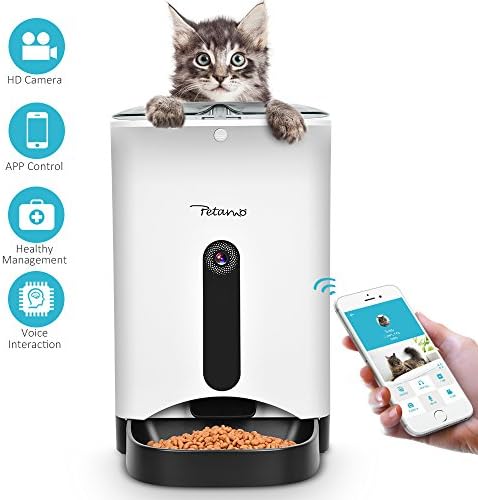 Automatic Cat Feeder - Webcam Feeder Food Dispenser Cat Feeder Auto Feeder for Dogs, Cats Replendish Pet Automatic Pet Feeder Android IOS APP Enabled Cat Food Feeder Dog Smart Feeder for Pet Parents