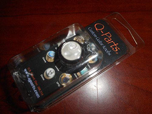 Q-Parts UFO Knob - ACRYLIC WHITE PEARL ON CHROME, KCU-0752