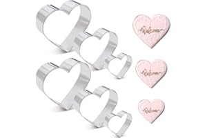 6pcs Heart Cookie Cutter Shaped Cutters Small Mini Small Stainless Steel Baking Tools for Cookies Fondant Dough Reusable Easy