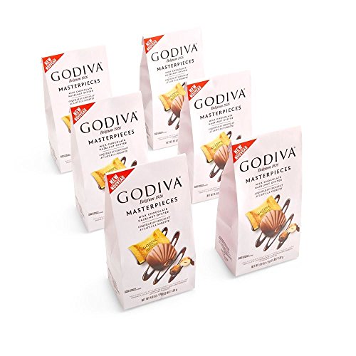 Godiva Chocolatier Masterpiece Milk Chocolate Hazelnut Praline Oysters (Gift Pack of 6)