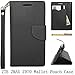 ZTE ZMAX Z970 Wallet Pouch Case, The3Knights[TM] Two Tone PU Leather Flip Wallet Credit Card Cover Case + The3Knights[TM] Touch Screen Stylus (Wallet Pouch Black)