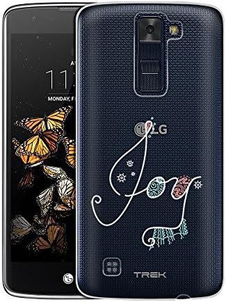 LG X power Case, Slim Fit Snap On Cover by Trek Doodle Joy - White Clear Case