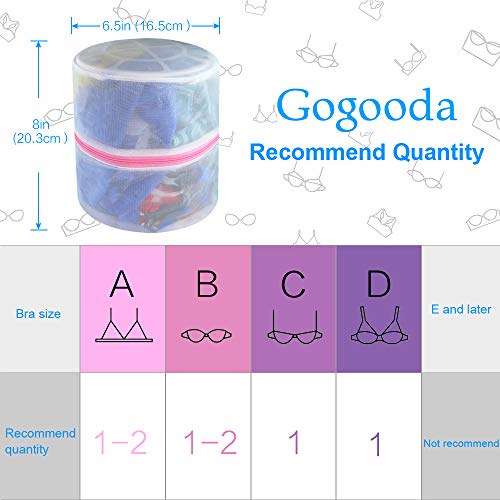 GOGOODA 4 Pcs Laundry Bag for Bras, Bra Washer Protector, Bra Lingerie Wash Bag with AUTO Lock Design Zipper (Pink)