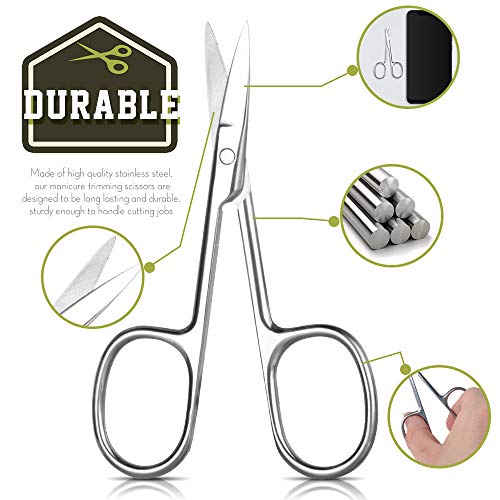 Eyebrow Hair Scissors, YGDZ Curved Tip Cuticle Scissors Stainless Steel Small Beauty Manicure Grooming Trimming Scissors for Eyebrow Eyelash Dry Skin Fingernail - Thumbnail 3