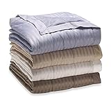 JBFF 250 Thread Count Microfiber Reverse To Fleece Goose Down Alternative Blanket, King, Walnut