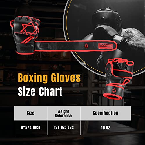 Flexzion MMA Gloves Fingerless Boxing Gloves for MMA Kickboxing