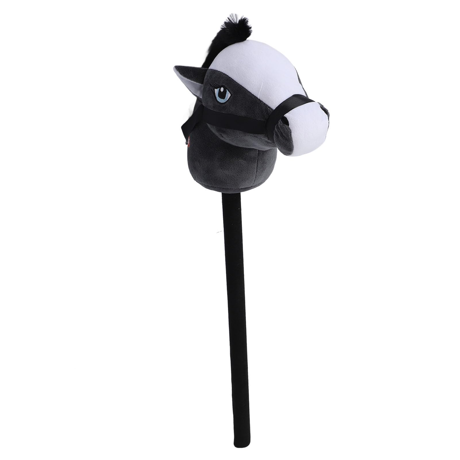 Pilipane Hobby Horse Stick Toy 70cm Plush and PVC Cartoon Simulated Plush Handcrafted Hobby Horse (Black)