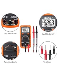 Multímetros neoteck TRMS 6000 cuentas AC DC Auto Ranging Multímetro Digital con NCV función Voltaje Corriente Resistencia Temperatura capacitancia Testers para la escuela fábrica de laboratorio y social Campos