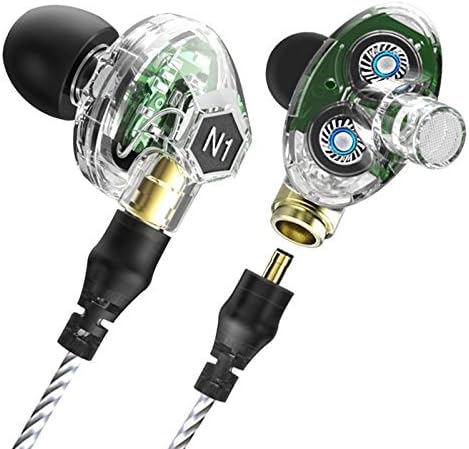 Earphones,Buyit Newest Dual Driver Dynamic High Definition Noise Isolating &amp; Bass 3.5mm In-Ear with Stereo Microphone &amp; Control and Audio Cables Headphone Earphone