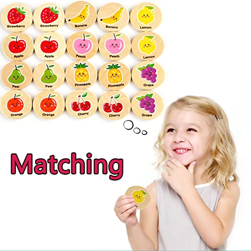 Wooden Memory Game for Kids.20PC Memory Matching Games for Toddlers 24