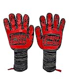 Dragon Knuckle Heat Resistant BBQ Gloves New and Improved to Withstand 1472&ordm;F - Grilling Barbecue Charcoal Grill Tools Kevlar Nomex Cut Resistant - Great Gift