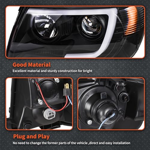labwork Faros de tubo LED de repuesto para faros delanteros Toyota Tacoma 2005-2011 (lado del pasajero y del conductor)