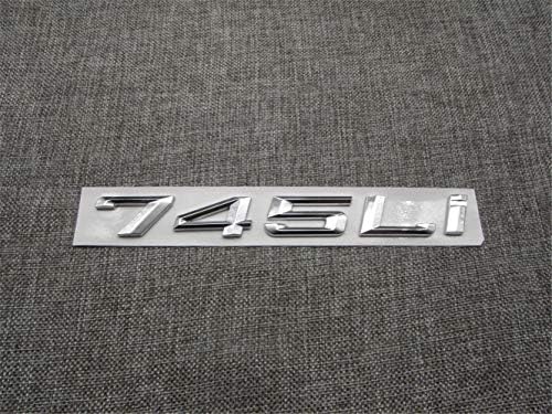 Chrome Shiny Silver ABS Number Letters Word Car Trunk Badge Emblem Letter Decal Sticker 745Li (Shiny Silver)