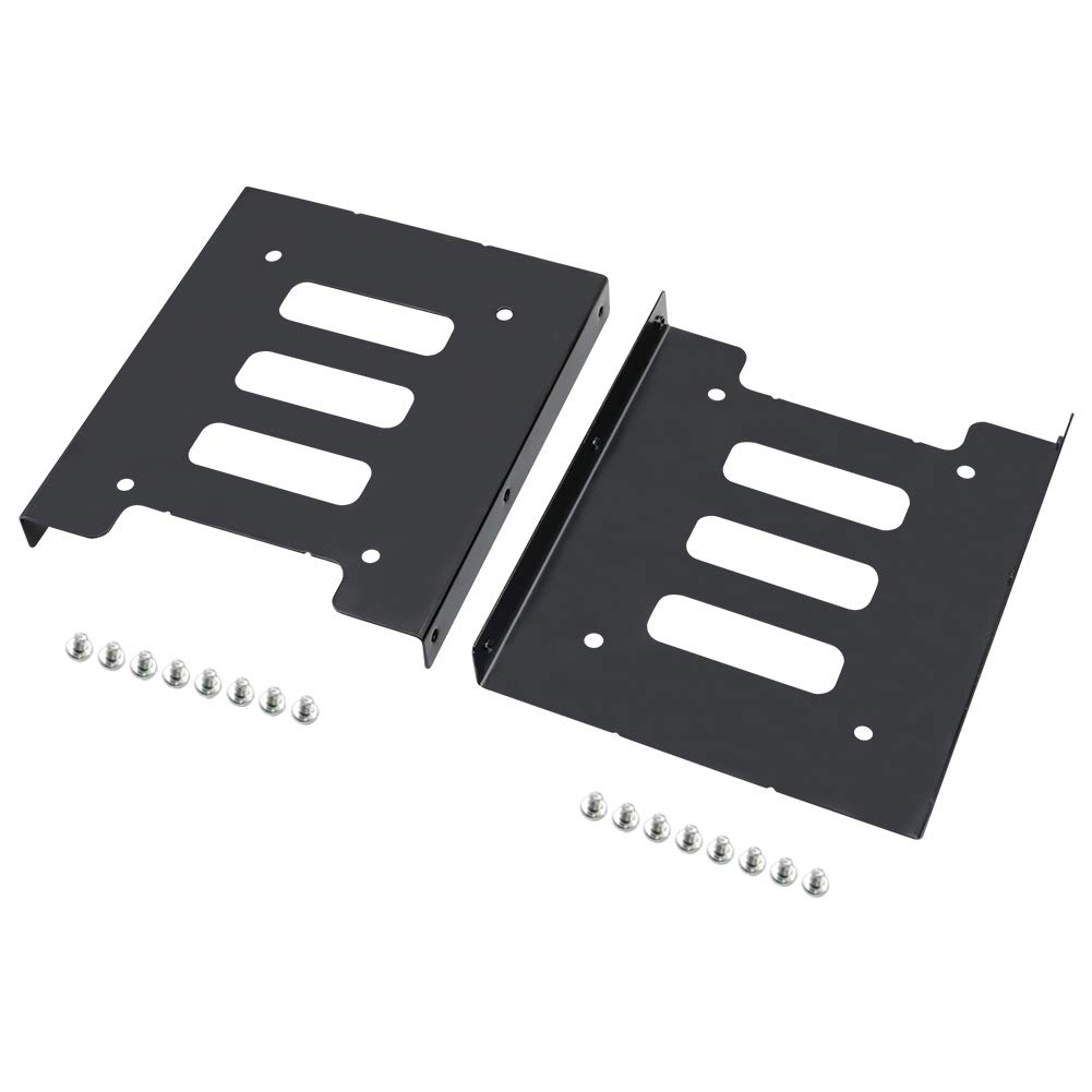 2 Pack SSD Mounting Bracket, Yeung Qee 2.5" to 3.5" SSD HDD Hard Disk Drive Bays Holder Metal Mounting Bracket Adapter for PC