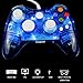 JAMSWALL Xbox 360 Controller,USB Wired Game Controller Shoulders Buttons Improved Double-Shock Force Feedback Design Transparent Gamepad with Shining LED Light for Xbox 360 PC Windows 7,8,10(Blue)thumb 2