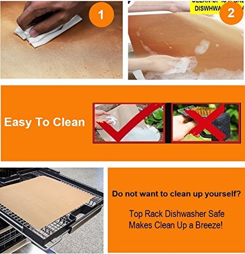 YORLFE Non-Stick Heavy Duty Oven Liners(3-Piece Set)-Thick,Heat Resistant Fiberglass Mat-Easy to Clean-Reduce Spills, Stuck Foods and Clean Up-Kitchen Friendly Cooking Accessory,FDA Approved