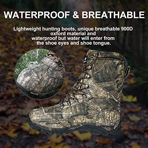 8 Fans Hunting Boots for Men,800g thinsulate Insulated Realtree Camo