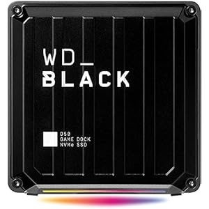 WD_BLACK D50 Game Dock NVMe SSD 2 TB externe SSD (Thunderbolt 3, DisplayPort 1.4, USB-C, USB-A, aanpasbare RGB…