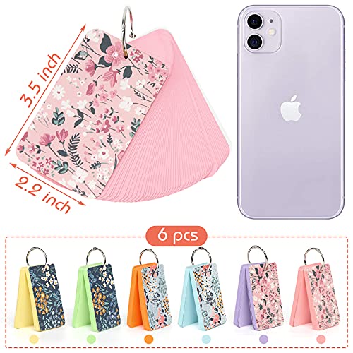 Koogel 300 Pcs Colored Index Cards, 2.2 x 3.5 Inch Study Cards Colored Notecards on Ring Flash Cards for School Learning Memory Recipe Cards Game Card