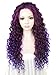 Ebingoo 26 Inch Fashion Purple Mixed Lace Front Wigs for Women +Wig Cap Long Curly Wavy Synthetic Lace Free Party Wigs Heat Resistant Fiber Wig for Daily Wear