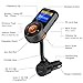 New Bluetooth FM Transmitter, Kinbom Auto-Scan FM Wireless Radio Adapter Receiver with 1.4 Display, Bluetooth 4.2, QC3.0/2.4A Dual Fast USB Charger SD Card Support Hands-Free Calling Car Kit (Orange)