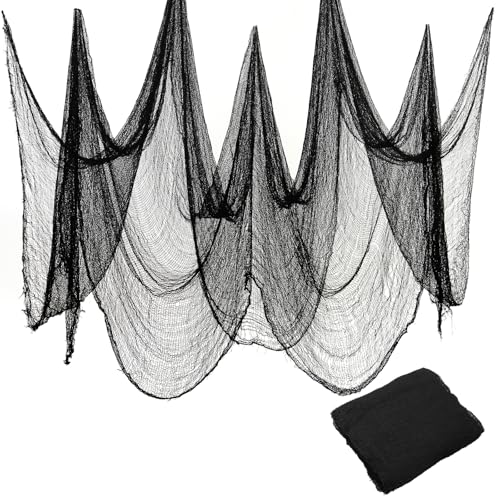 Land Guard Halloween Gauze Cloth, Black Creepy Cloth, 40×200 Inch Creepy Fabric Halloween for Haunted House Supplies, Party Outdoor, Indoor