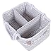Dove Gray Chevron Storage Caddy - Chevron Print Body, Handles and Lining, Gray and White Trim, Gray and White, Two Handles, 12 in x 6 in x 8 in