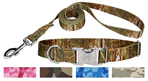 Country Brook Design Waterfowl Camo Premium Dog Collar & Leash - Medium
